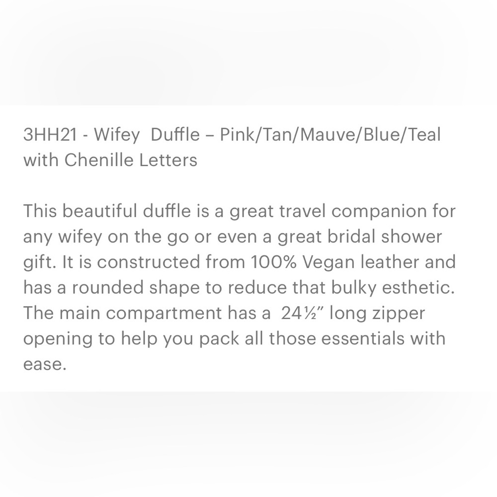 Wifey Duffle Bag NWT - Picture 3 of 3
